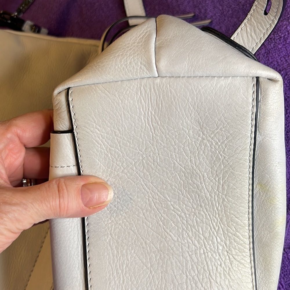 Botkier backpack white leather silver colored studs lots of zippered pockets EUC - Picture 16 of 16